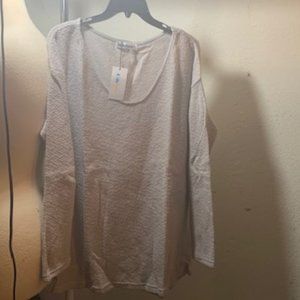 Kidsform Women's Light Gray Scoop Neck Long Sleeve Sweater 2XL (16) NWT